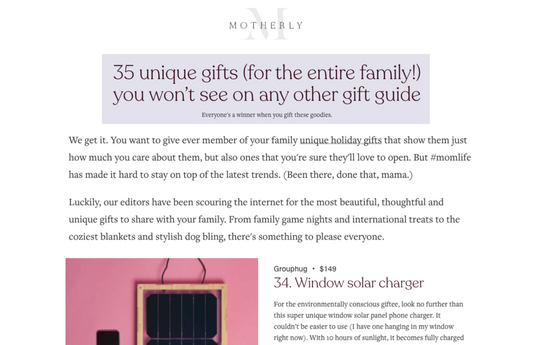 Motherly: 36 unique gifts (for the entire family!)