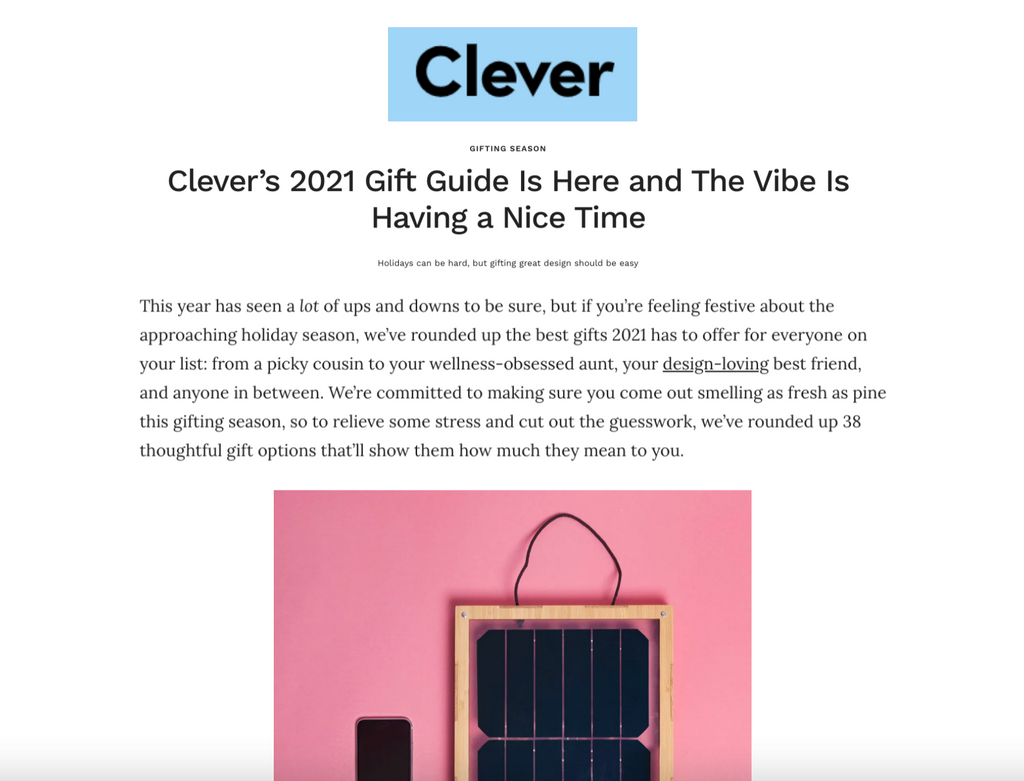 Clever by Architectural Digest: Window Solar Charger in the 2021 Gift Guide